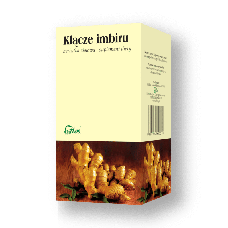 Imbir kłącze, herbatka ziołowa, suplement diety, 25x1,5g